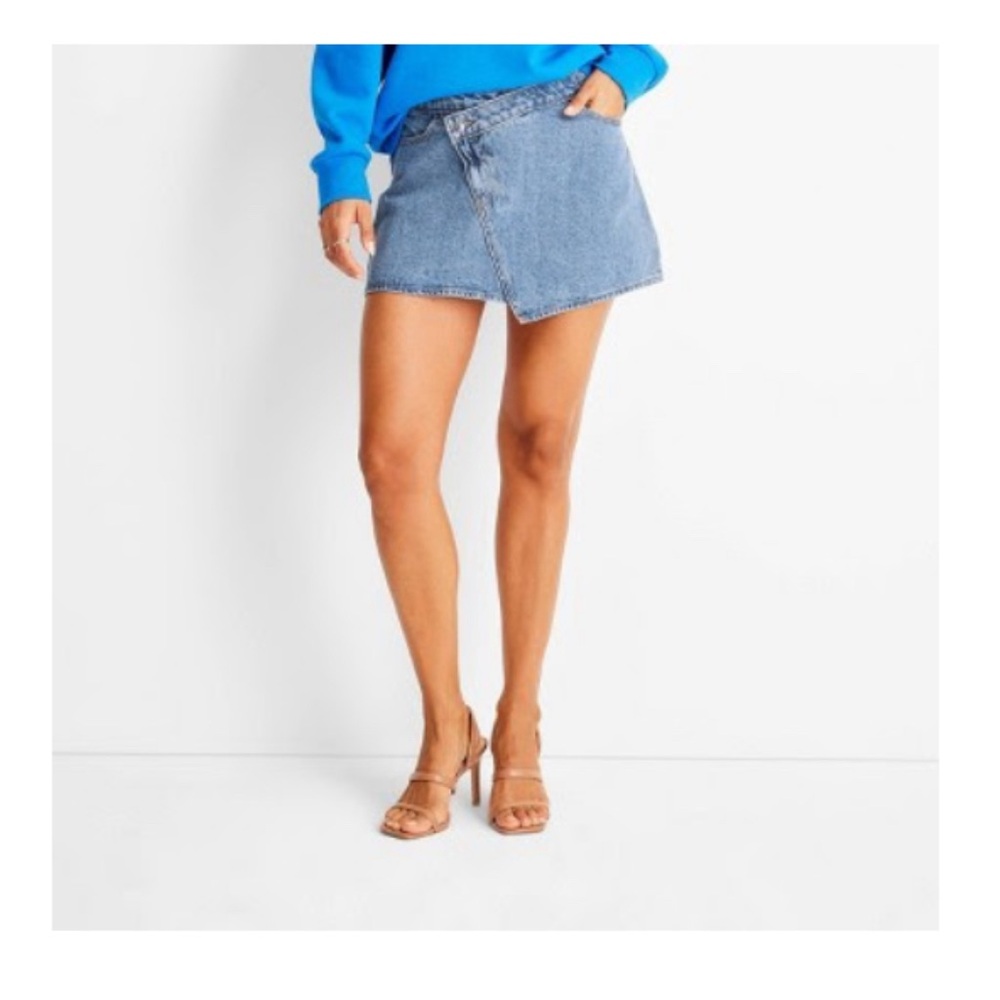 Target x Future Collective w/ Kahlana Barfield Brown Asymmetrical Mini Skirt Sz4